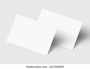 Mockup realistic credit, visit, gift card with shadow for your design, isolated on light background. Realistic mockup card. Vector illustration EPS10.	