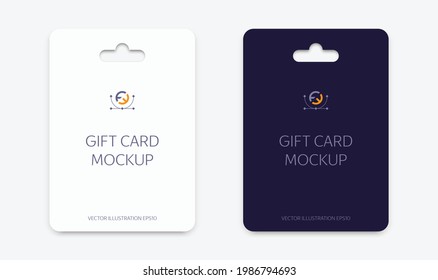 Coger una tarjeta de regalo realista con sombra para tu diseño, aislado en el fondo claro. Tarjeta de regalo de maquillaje realista. Ilustración del vector EPS10	