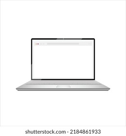 Mock-up of realistic Laptop. Front side with screen isolated on white background with shadow. Flat vector illustration EPS 10.