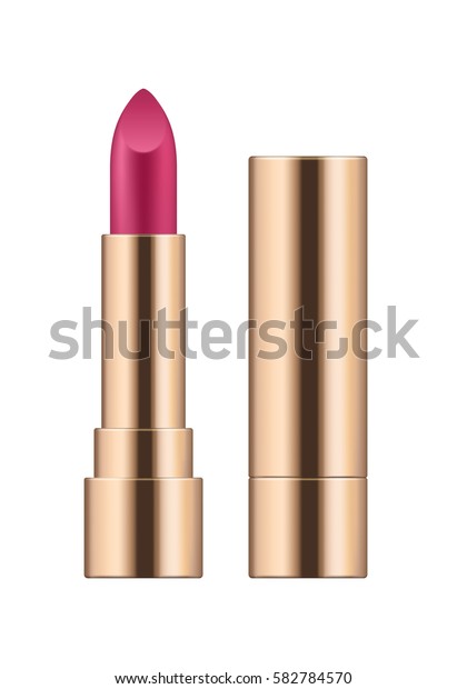 Download Mockup Realistic Pink Lipstick Decorative Cosmetic Stock Vector Royalty Free 582784570