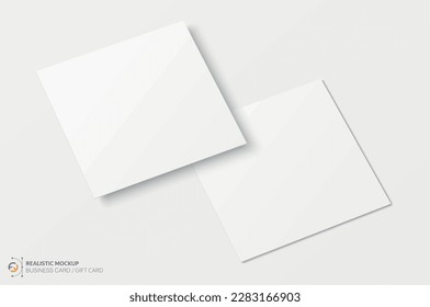 Mockup realistic square business card, gift card. Realistic blank business card with shadow for your design. Vector illustration EPS 10	