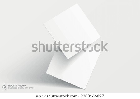 Mockup realistic square business card, gift card. Realistic blank business card with shadow for your design. Vector illustration EPS 10	