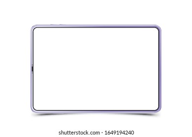 Legen Sie eine realistische Tablette auf weißem Hintergrund auf. Flache Vektorillustration, EPS10