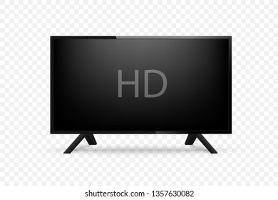 Mockup Realistic TV screen. Isolated. HD Plasma. Vector illustration