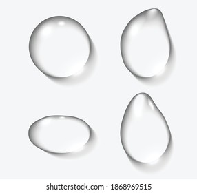 Mockup realistic Water drops isolated on transparent background. Vector illustration	
