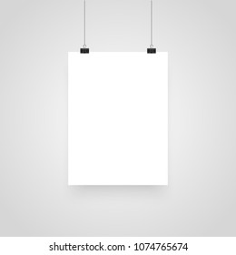 Empty Advertising Poster Banner Mockup Template Stock Illustration ...