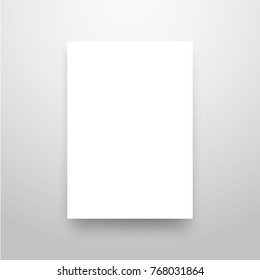 Mock-Up Realistic White Poster Hanging. Empty White Vector Poster Template.