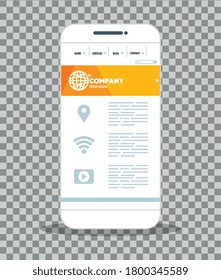 mockup responsive web, concept website development on smartphone vector illustration design