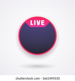 Mockup round badge. Avatar icon template. Live streaming. Blogging. Social media concept. Vector illustration. EPS 10