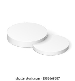 Mockup Round, Circle Stage Podium, 3D Pedestal. Mock Up Isolated on White Background. Vector illustration. Ready For Your Design. Product Advertising. Vector EPS10