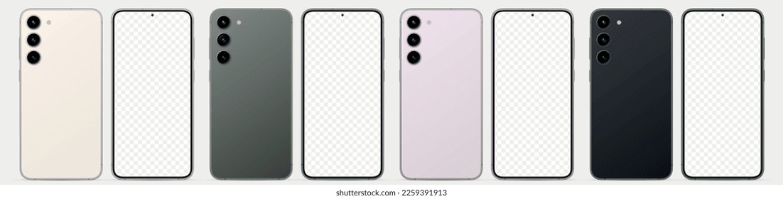 Mock-up screen smartphone and backside smartphone. Vector illustration