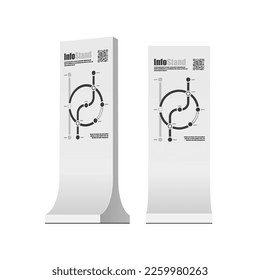 Mockup Set Of  Indoor Advertising Display Stand Banner Or Lightbox. Illustration Isolated On White Background. Template Ready For Your Design. Vector EPS10