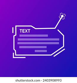 Cama de un cartel de texto. Plano, púrpura, lugar para el texto, fondo degradado, plantilla para la ventana desplegable, maqueta para el signo de texto. Icono de vector