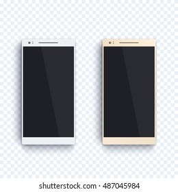 mockup with silver and gold smartphone