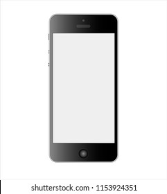 Mockup of a smarphone with a 16:9 screen aspect ratio. Can be used as a template for your design. Vector illustration.