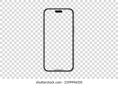 Mockup smart phone 14 generation vector   screen Transparent   Clipping Path isolated for Infographic Business web site design app but in 2022
