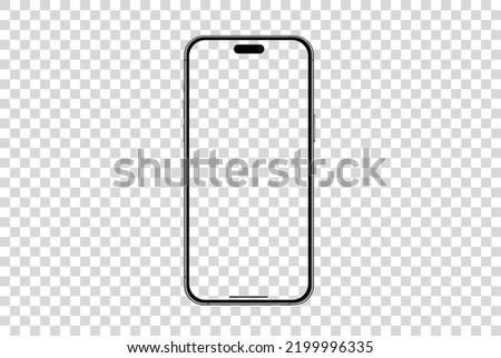 Mockup smart phone 16 generation vector and screen Transparent and Clipping Path isolated for Infographic Business web site design app but 