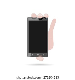 Mockup  of smart phone for app presentation isolated on white background. Flat line vector illustration