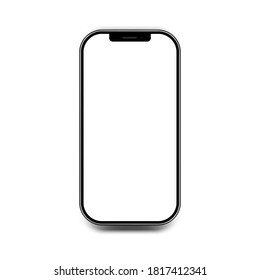 Imagen de pantalla vacía de un teléfono inteligente de acoplamiento en el fondo blanco