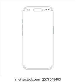 Mockup smart phone vector and blank screen isolated on white background