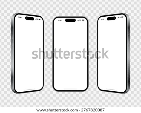 Mockup smart phone vector on transparent background