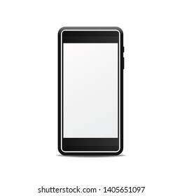 Mockup smartphone with blank screen isolate on white background.