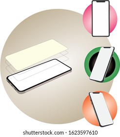 mockup smartphone and mobiledevice, smartphone with white background and blank display.