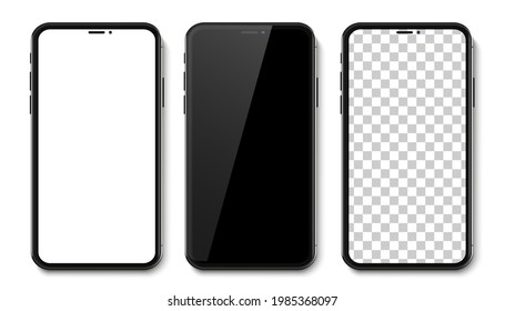 Mockup smartphone vector mobile realistic isolated on white background