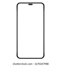 Mockup smartphone with white background. Vector illustration.