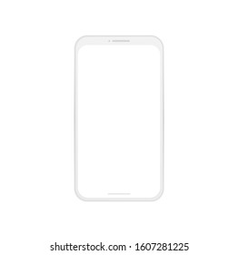 Mockup smartphone. White phone vector icon