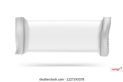 Mockup of snack bar isolated on white background. Vector illustration ready for your design. Can be used for food, medical, cosmetic and hygiene. EPS10.