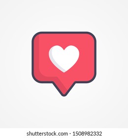 Mockup Social Media Instagram Notification Like, Heart Icon, Love Sign, Symbol. Social Media Concept. Vector Illustration. EPS 10