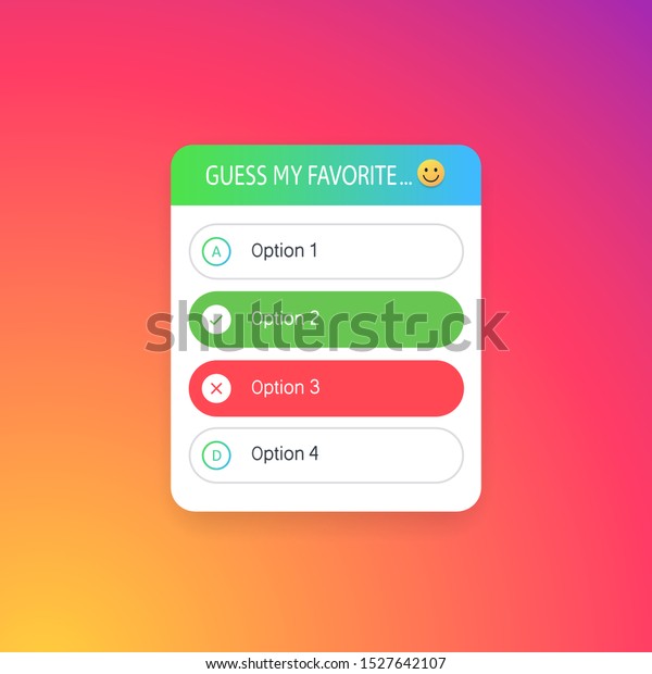 Download Vetor stock de Mockup Social Media Instagram Quiz Options ...