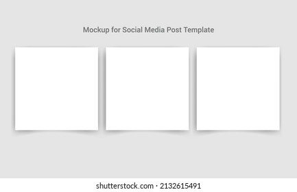 Mock up for Social Media Post Template, Blank Post Mock up, Vektor