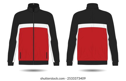 Mockup of sports training jacket front and back view