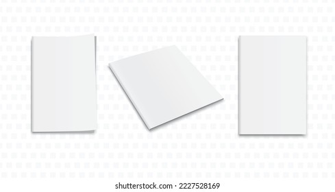 Mockup Square Magazine with soft shadows isolated on dark. Template of Brochure, Booklet, Catalogue for presentation. Blank booklet mock up with shadow