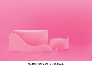 Ein Modell und Bühne für Werbekonzepte, Vektorgrafik und Design.