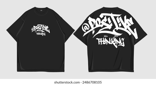 Mockup t shirt oversize, design street wear front and back 