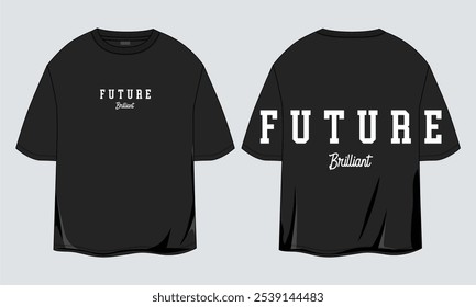 Mockup t shirt oversize design street wear future brilliant