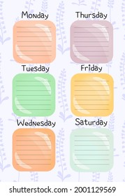 Mockup template with blank student habit tracker template. Management strategy. Business, teamwork. Calendar template. Business organizer. Plan for the week. Tu du sheet. Schedule of lessons.