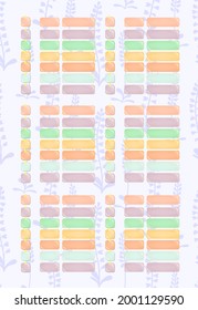 Mockup template with blank student habit tracker template. Management strategy. Business, teamwork. Calendar template. Business organizer. Plan for the week. Tu du sheet. Schedule of lessons.