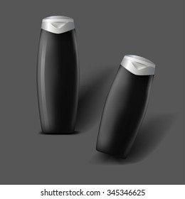 Mockup template for branding and product designs. Isolated realistic bottles with shadows. Easy to use for advertising and cosmetic products.