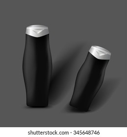 Mockup template for branding and product designs. Isolated realistic bottles with shadows. Easy to use for advertising and cosmetic products.