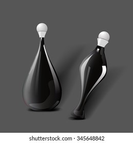 Mockup template for branding and product designs. Isolated realistic bottles with shadows. Easy to use for advertising and cosmetic products.