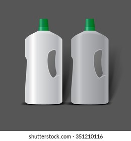Mockup template for branding and product designs. Isolated realistic plastic bottles with shadows. Easy to use for advertising. Cleaning products layout.
