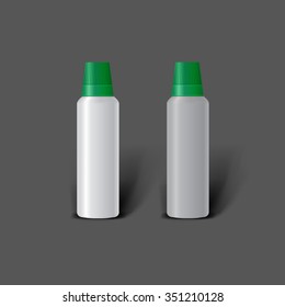 Mockup template for branding and product designs. Isolated realistic plastic bottles with shadows. Easy to use for advertising. Cleaning products layout.