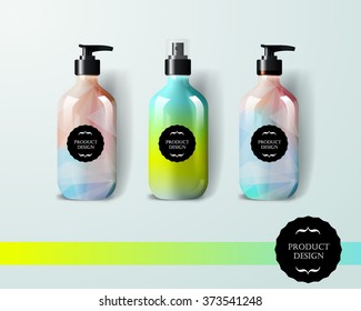 Mockup template for branding and product designs. Isolated realistic bottles with unique design. Easy to use for advertising branding and marketing.