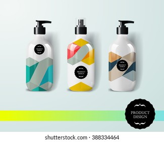 Mockup template for branding and product designs. Isolated realistic bottles with unique design. Easy to use for advertising branding and marketing.