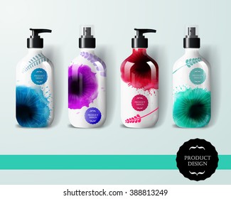 Mockup template for branding and product designs. Isolated realistic bottles with unique design. Easy to use for advertising branding and marketing.