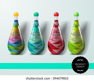 Mockup template for branding and product designs. Isolated realistic bottles with unique design. Easy to use for advertising branding and marketing.
